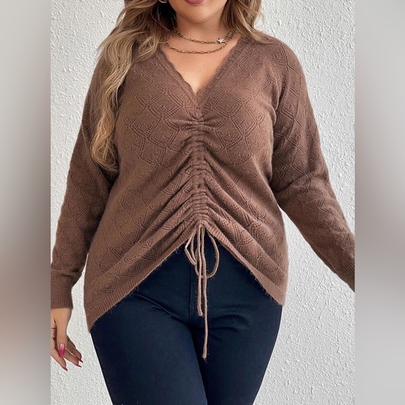 NWOT Raglan Sleeve Drawstring Sweater - Picture 5 of 7